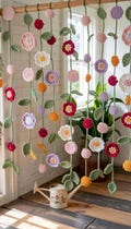 2 in 1 Flower Curtain Crochet Pattern, English PDF Version, Mother Day Gift, Vintage Crochet Curtain Pattern, Lace Window Decor