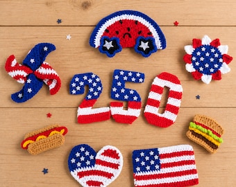 Applique USA 250th Anniversary Crochet Pattern, 4th of July