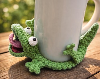 Tom Lizard Popping Coaster Crochet Pattern, Crochet Coaster Pattern, Tom Lizard Amigurumi (PDF Pattern)