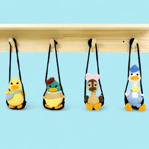 Duck Family Car Hanging Crochet Pattern, Low-sew Little Duck Crochet Pattern, Quick And Easy Hand-made Instruction, English Crochet Pattern