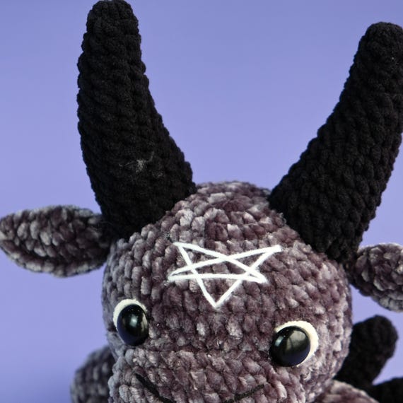 Devil Baphomet Crochet Pattern, Plush Toy Devil Goth Halloween