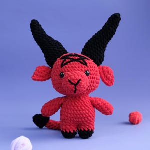 Demon Baphomet Crochet Pattern, Plush Toy Devil Goth Halloween, Grim Grinning Goat Pattern, English Instruction