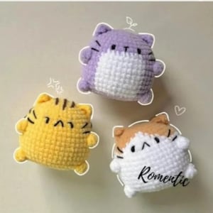 Chubby Cat 3in1 Crochet Pattern,  Calico/Orange Cat Plushie Crochet, Amigurumi Cat Pattern Bundle, Cute Cat No Sew Easy Crochet Pattern