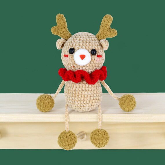 Reindeer Car Hanging Crochet Pattern, Amigurumi Christmas Reindeer