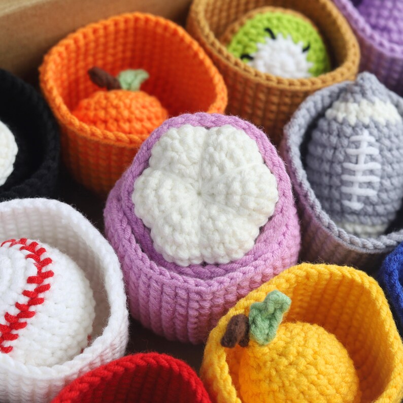 13in1 Color Sorting Game Crochet Pattern, Baby Toys Crochet Montessori ...
