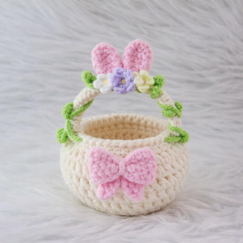 Crochet Easter Bunny Basket Pattern | Egg Hunt Bucket (PDF Pattern) - Etsy