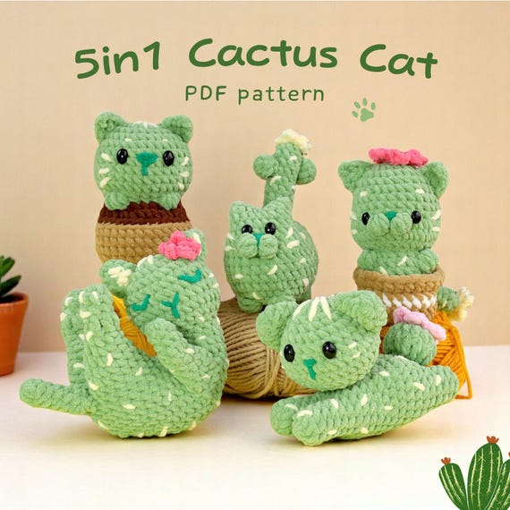 Kaktus Katze Hkelanleitung, Chubby Cats Easy Amigurumi, Crochet Plushies  Kaktus Blumentopf Bundle, Niedrige Sew Loaf Katze Blumenmuster,  Katzenliebhaber - Etsy sterreich