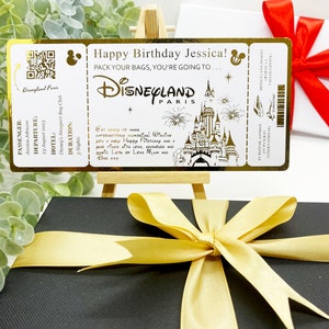 Disneyland Paris Ticket, Personalised Golden Ticket, Disney trip announcement, Disneyworld Holiday Reveal, Birthday Trip Gift image 5