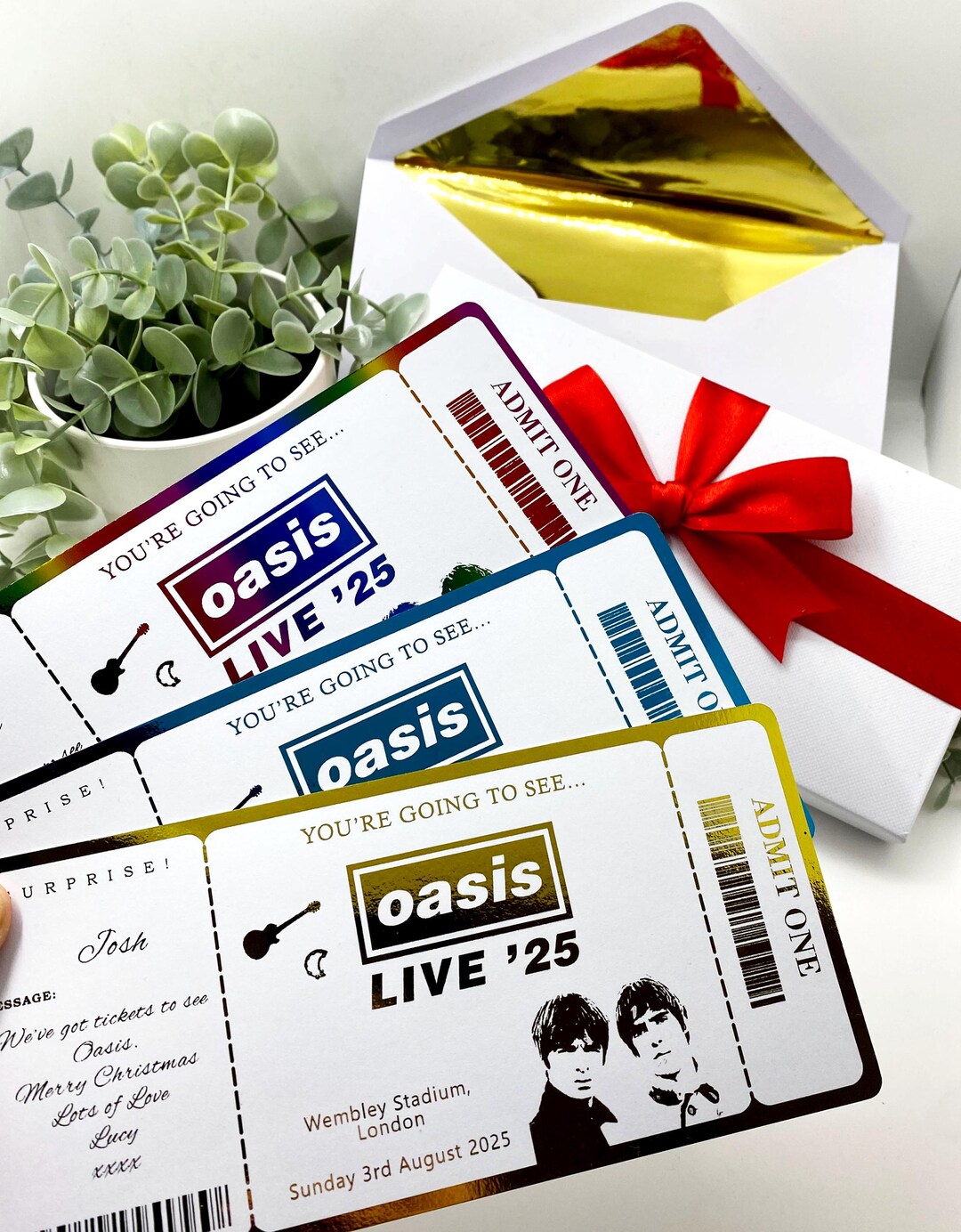 Personalised Concert Gift Ticket Souvenir Ticket, Foil Token, Gig Band ...