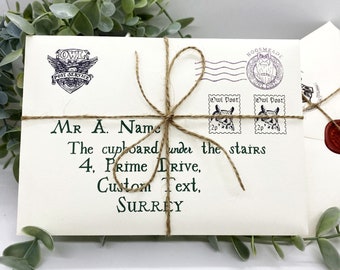 Personalised Acceptance School Letter Set. Custom Made Wizards School Handcrafted premium quality magical gift. Real wax seal