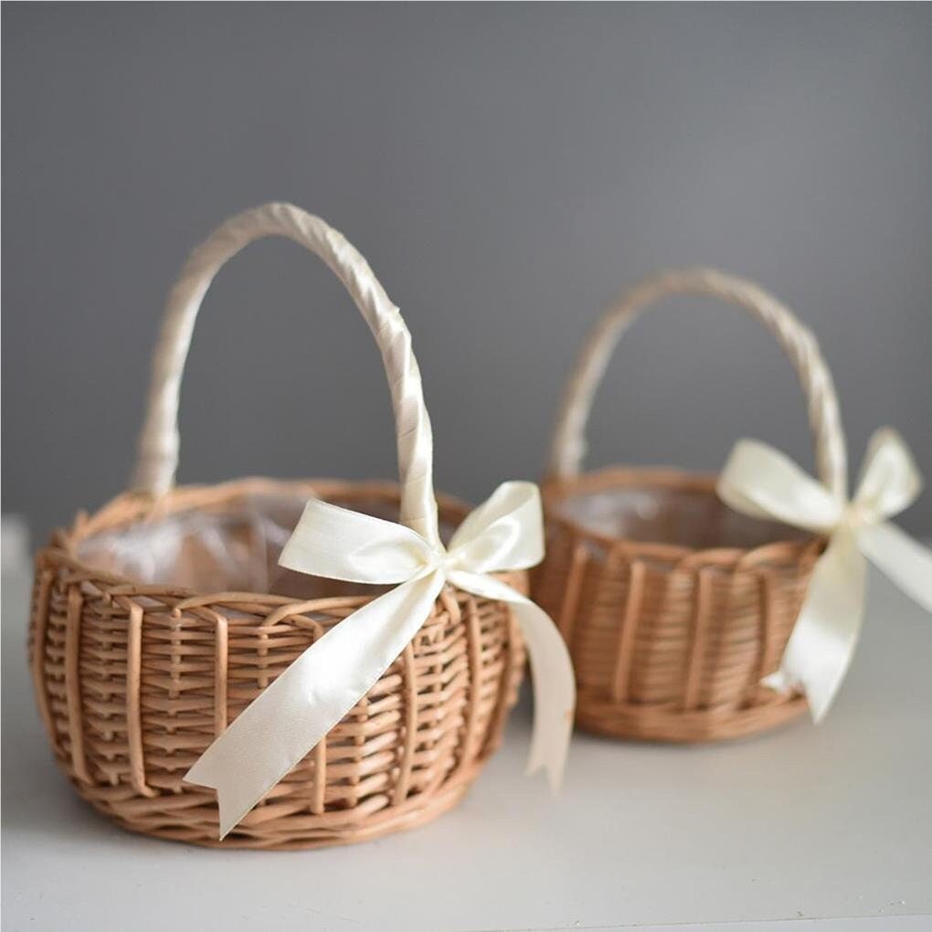 Wicker Flower Girl Basket Wicker Basket Rattan Basket Etsy Australia