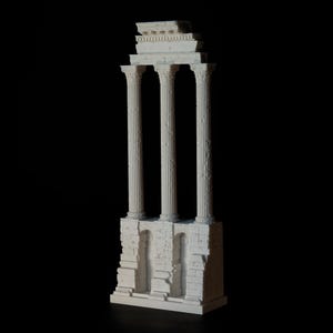 Temple of Castor and Pollux Roman Forum Architectural Model, Classical Roman Ruins Scale Model, Corinthian Column Sculptural Collectors Item