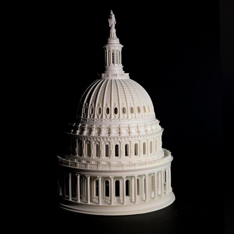 US Capitol Dome Scale Model, Architectural Gift, Washington DC, Detailed Resin Model, American History Gift image 1