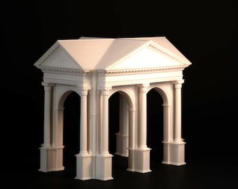 3D Printed Greek Pavilion: Corinthian Temple Miniature - Historical Decor
