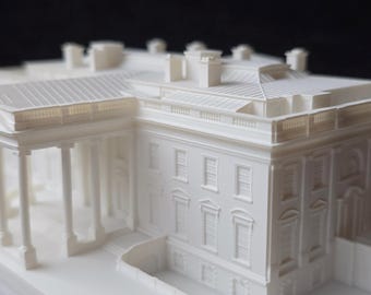 The White House — Presidential Residence Scale Model, James Hoban, Washington DC, Detailed Resin Model