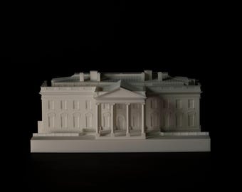 White House North Front Model | Replica of U.S. Presidential Residence | Washington DC Landmark, 1:300 Scale, Collector Building Sculpture