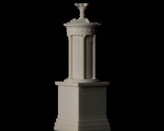 Choragic Monument of Lysicrates, Ancient Greek Architectural Sculpture, Classical Corinthian Column Model, Athens