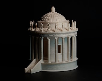Temple of Vesta Tivoli — Reconstructed with Figurative Sculpture, Roman Temple Scale Model, Ancient Rome, Detailed Resin Model
