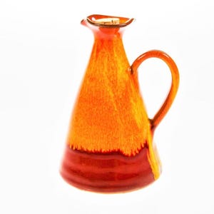 Handmade Greek Ceramic Olive Oil Cruet: 400ml Glazed Pottery