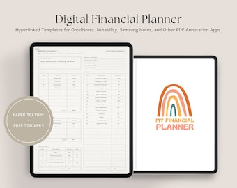 Digital Financial Planner PDF | Soft Paper Texture Budget Planner | Expense Tracker, S  Log & Money Management for GoodNotes iPad Android