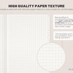Digital Bullet Journal | Paper Texture Minimalist Digital Bujo, Notebook, Journal for GoodNotes Samsung Notes Notability for iPad Android image 6