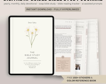 Digital Bible Study Journal PDF | Guided Reflection & Devotional | Sermon Notes | Bible Study Guides Faith Journal for iPad GoodNotes