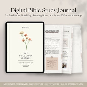 Digital Bible Study Journal PORTRAIT | Digital Bible Planner, Prayer Journal, SOAP Templates, Sermon Bible Tracker Notability GoodNotes iPad