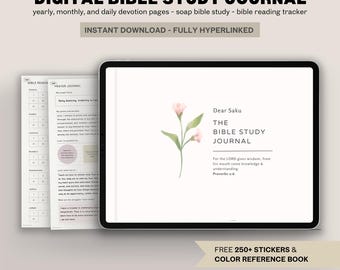 Diario digitale per lo studio della Bibbia in formato PDF (orientamento orizzontale) / Carta morbida con link ipertestuali / Appunti sulle Scritture e guide per lo studio della Bibbia per GoodNotes, iPad e Samsung