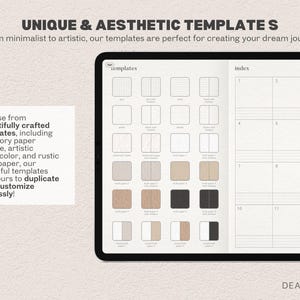 Digital Bullet Journal | Paper Texture Minimalist Digital Bujo, Notebook, Journal for GoodNotes Samsung Notes Notability for iPad Android image 3