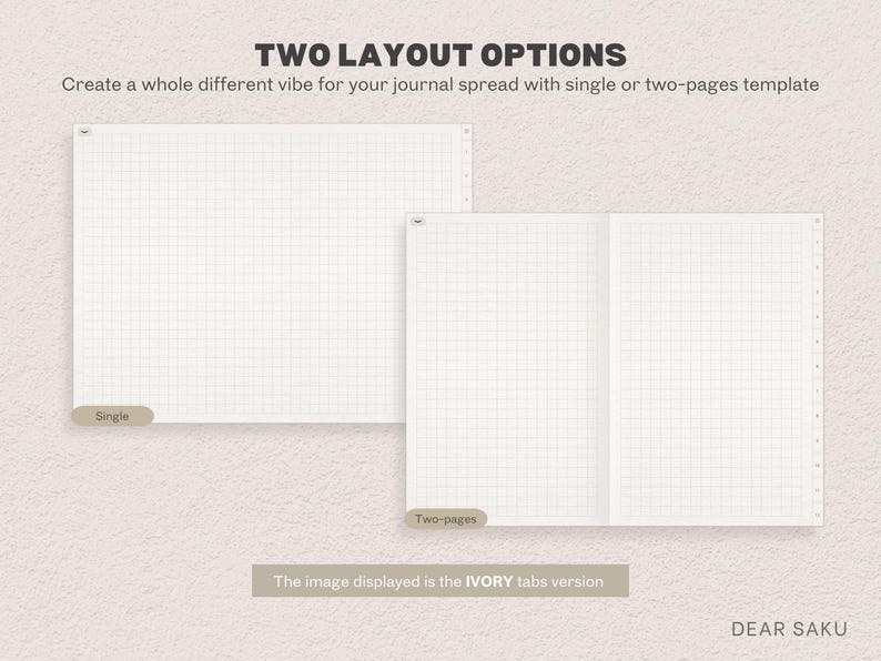 Digital Bullet Journal | Paper Texture Minimalist Digital Bujo, Notebook, Journal for GoodNotes Samsung Notes Notability for iPad Android image 4