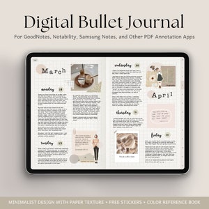 Digital Bullet Journal | GoodNotes Bullet Journal, iPad Journal, Digital Bujo, Travel Diary, Weekly Journal, Manifestation Journal Android