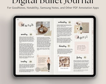 Bullet Journal numérique | Bullet Journal GoodNotes, Journal iPad, Bujo numérique, Carnet de voyage, Journal hebdomadaire, Journal de manifestation Android