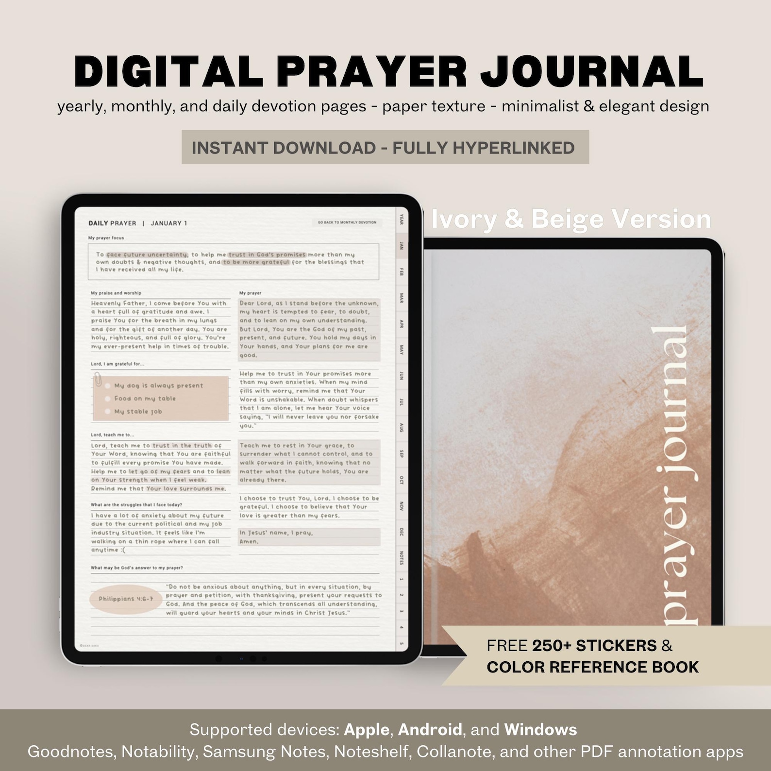 Digital Prayer Journal PDF | Soft Paper Texture | Daily Bible Study ...