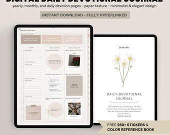 Digital Devotional Journal PDF | Soft Paper Texture | Daily Bible Study & Prayer Journal for GoodNotes and iPad | Faith Journal for Samsung