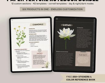 Digital Notebook Bundle PDF | Day & Night Edition | Soft Paper Texture Lined, Dot, Grid Journals for GoodNotes iPad Samsung Notes Notability