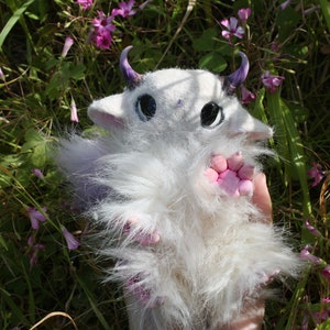 Florinda . Mystical Creature . art Doll . Fantastic Pink Fairy . Mythical Beasts . Cute Creapy Demon . Alien . Handmade . Toy