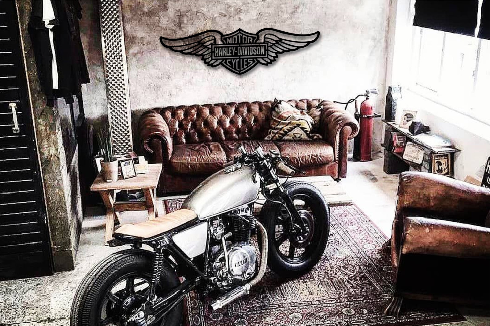 cast iron harley davidson sign