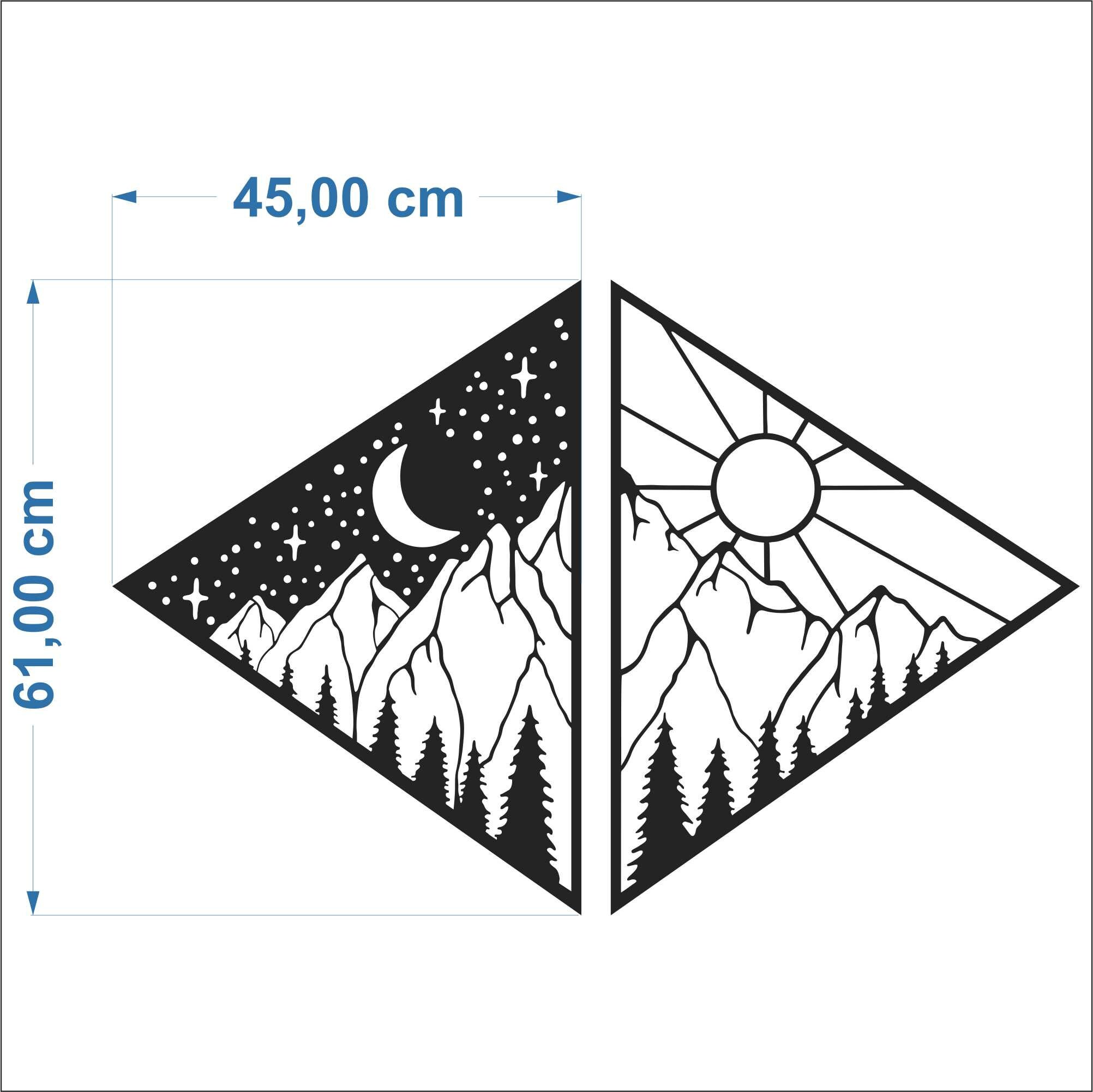 Moon and Sun Themed Wall Decor Black Room Art With Geometric Etsy