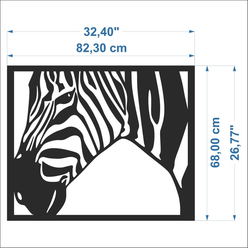 Metal Zebra Wall Art African Wall Decor Wildlife Animal Etsy