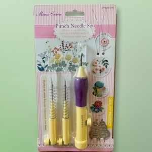 Punch Needles Set, Mina Carin Punch Needles 3 Size Stitching Punching Punch  Needle Tool Kit 