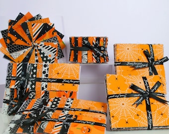 Halloween Fabric Squares, 100% Cotton Charm Packs