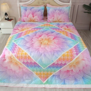Wall Quilt - Hoffman Dream Big Quilted colorfull Dream Big Quilt  Digital Quilting Pattern