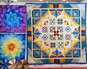 Handmade Queen Size Quilt: Amish Patchwork Bed Quilt (240cm)