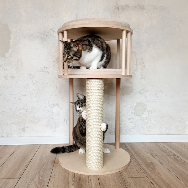 FILO TWIN Modern Cat Furniture, Cat Tree, Cat Tower, Scratcher, Scratching post, Minimalist cat