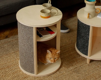 KOLA Cat furniture, Cat house, Cat scratcher, Coffee table, Small table, Cat bed, Cat design, Modern Cat, Plywood table, Cat Gift, Cat Table