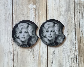 Dolly Parton Car Coasters, Personalized Car Cup Holder Coasters, Cute Car Decor Accessories, New Car Decoration, Handmade Unique Gift