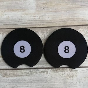 8 Ball Car Coasters, Car Coasters, Personalized Car Cup Holder Coasters, Cute Car Decor Accessories, New Car Decoration, Handmade Gift