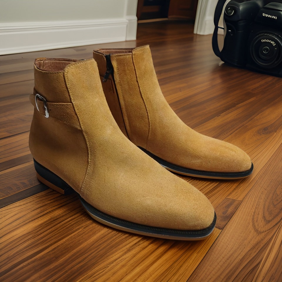 mens beige suede boots