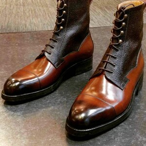 Men's Handmade Two Tone Brown Long Boot - Etsy
