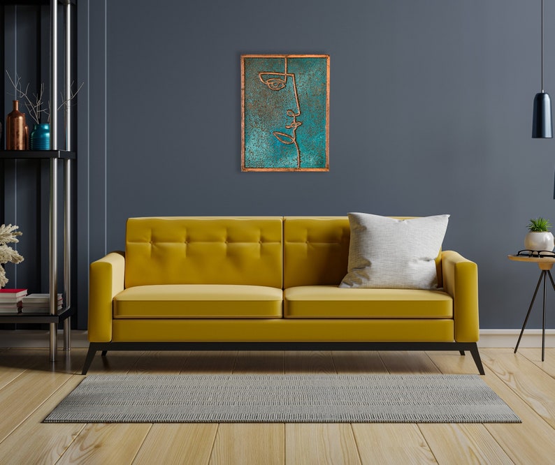 Rustic Copper Wall Art Farmhouse Decor Textured Wall Art Etsy